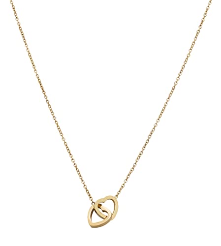 Necklace for Girls & Women - Gold Plated Double Heart Interlocking Small love Necklace Pendent Charm Chain For Girls and Women.