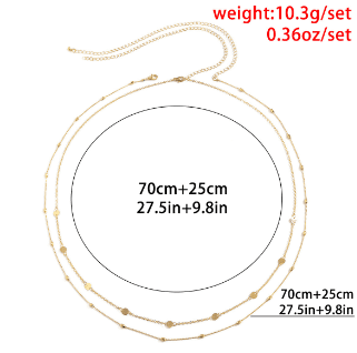 Gold Plated Multi-Layer Adjustable Waist Chain for Girls and Women