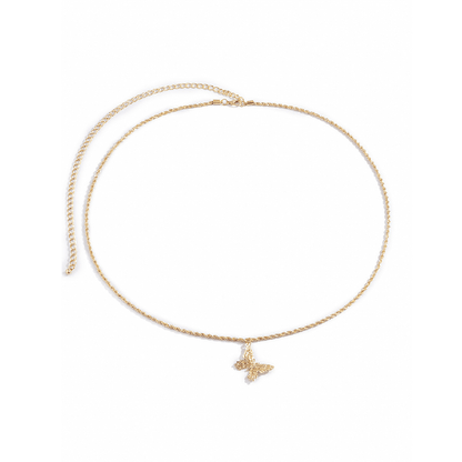 Gold Plated Butterfly Pendant Adjustable Waist Chain for Girls and Women