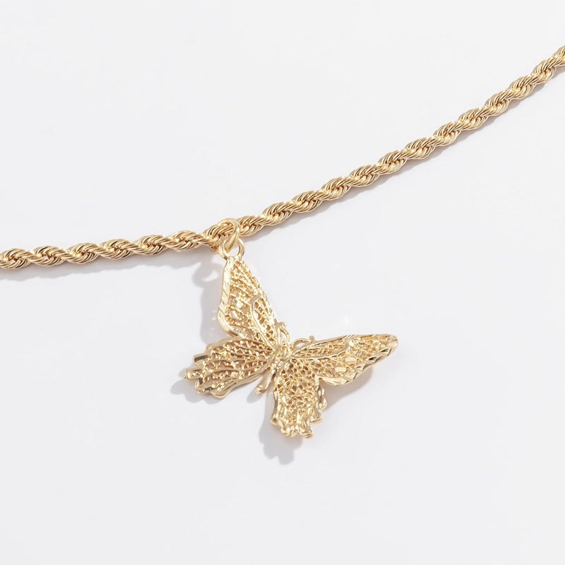 Gold Plated Butterfly Pendant Adjustable Waist Chain for Girls and Women