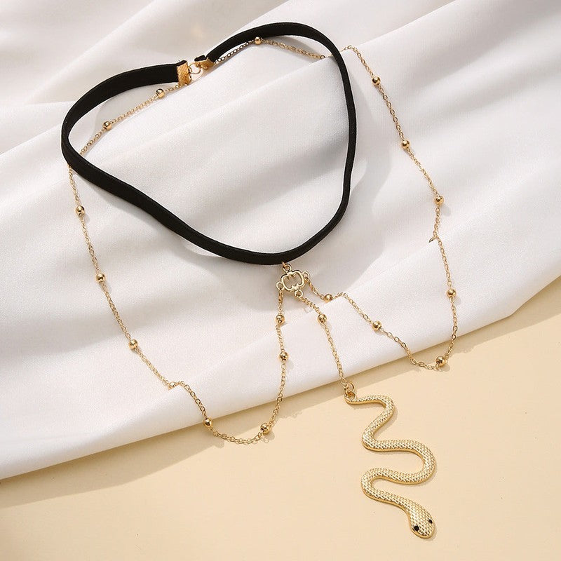 Gold Plated Thigh Leg Chain with Snake Tassel Elastic Band Body Jewellery for Girls and Women